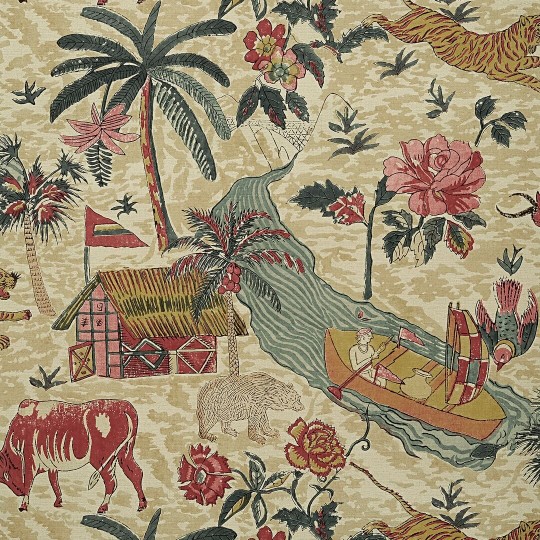 Thibaut T10233 Colony Tiger Reserve Wheat - tapeta w tygrysy i scenki rodzajowe
