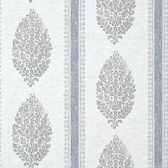 Thibaut T10236 Colony Chappana Grey - tapeta w paski i roślinne ornamenty