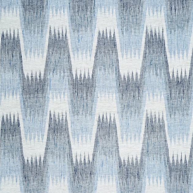 Thibaut T10240 Colony Stockholm Chevron Blue - tapeta w abstrakcyjną jodełkę z lnianej siatki