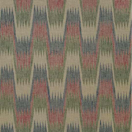 Thibaut T10242 Colony Stockholm Chevron Navy and Red - tapeta w abstrakcyjną jodełkę z lnianej siatki