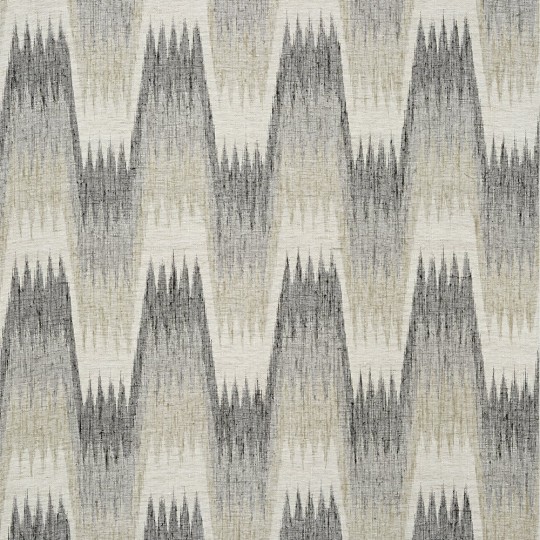 Thibaut T10244 Colony Stockholm Chevron Black and Grey - tapeta w abstrakcyjną jodełkę z lnianej siatki