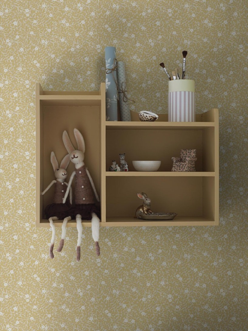 Boras Tapeter 5732 Mölle & Myrten Myrten Yellow – tapeta w drobne liście i kwiaty mirtu