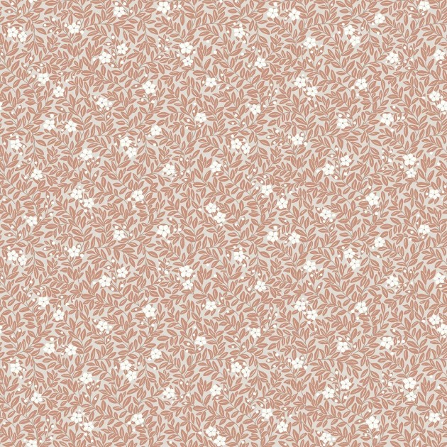 Boras Tapeter 5733 Mölle & Myrten Myrten Red – tapeta w drobne liście i kwiaty mirtu