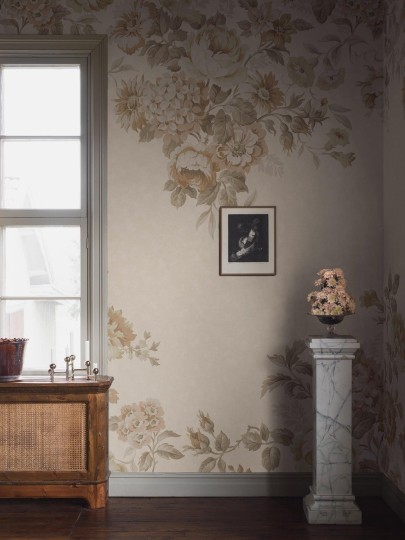 Boras Tapeter 9714W Studio Hortensia Grand Beige – mural w hortensje