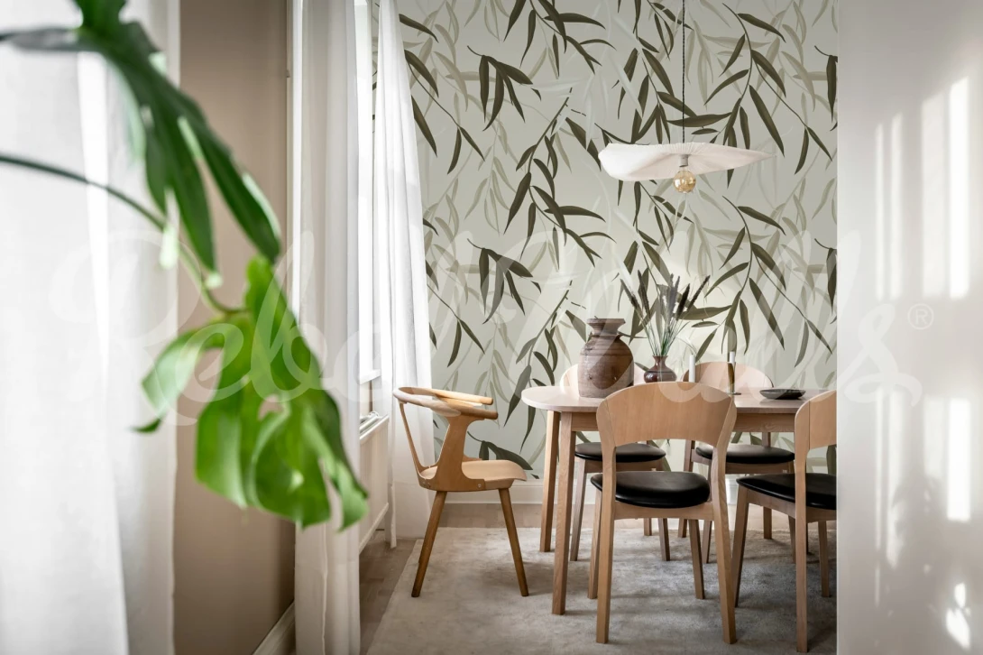 Rebel Walls R21198 Shutterstock Bamboo Jungle Brown - mural w egzotyczne liście