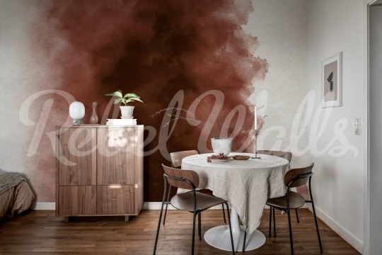 Rebel Walls R20866 Shutterstock Color Flow Rust - mural w akwarelowy wzór