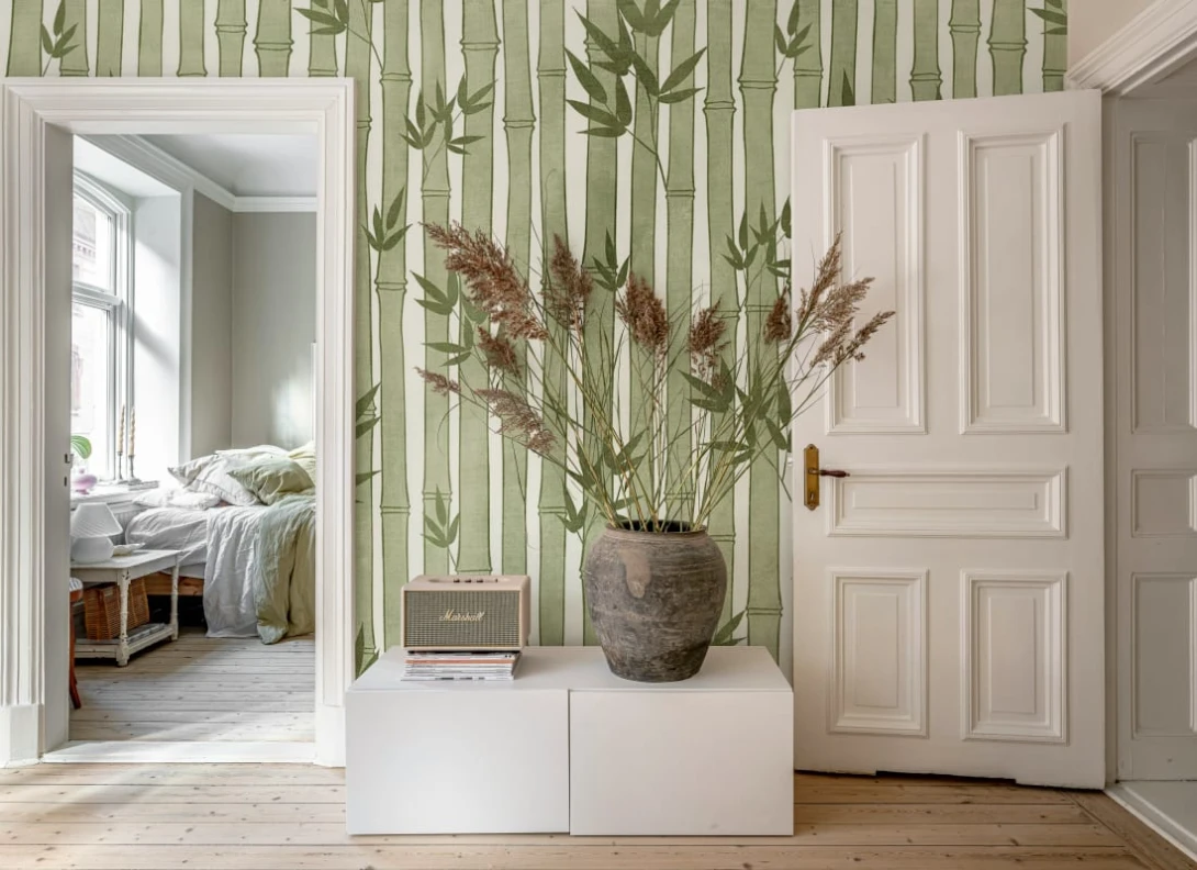 Rebel Walls R20815 Shutterstock Bamboo Forest Green - mural w bambusy