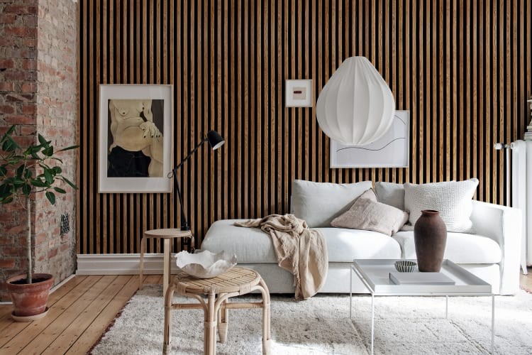 Rebel Walls R19485 Shutterstock Rib Wood - mural w drewniane panele ścienne 3D