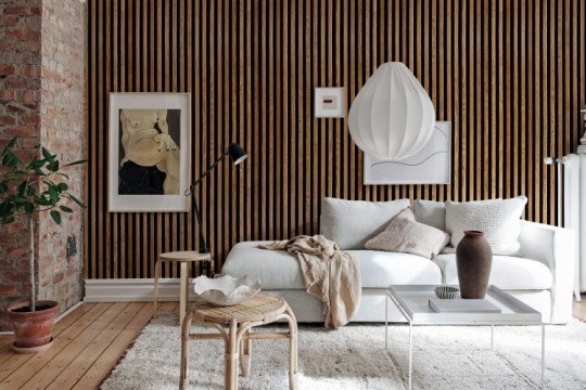 Rebel Walls R19485 Shutterstock Rib Wood - mural w drewniane panele ścienne 3D