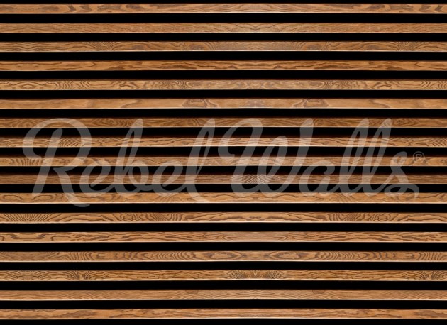 Rebel Walls R19484 Shutterstock Rib Wood Horizontal - mural w drewniane panele ścienne 3D