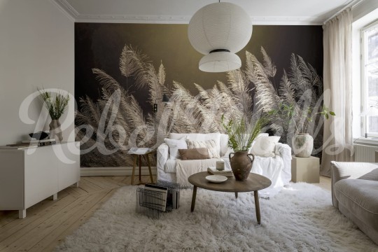 Rebel Walls R19532 Shutterstock Winter Straw - mural w oszronione trawy
