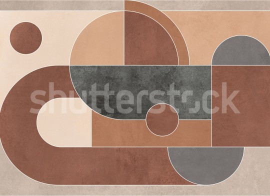 Rebel Walls R21497 Shutterstock Abstract Geometry Brown - mural w geometryczny wzór