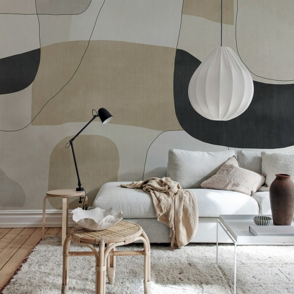 Rebel Walls R21371 Shutterstock Modern Minimalism Neutral - mural w abstrakcyjny wzór