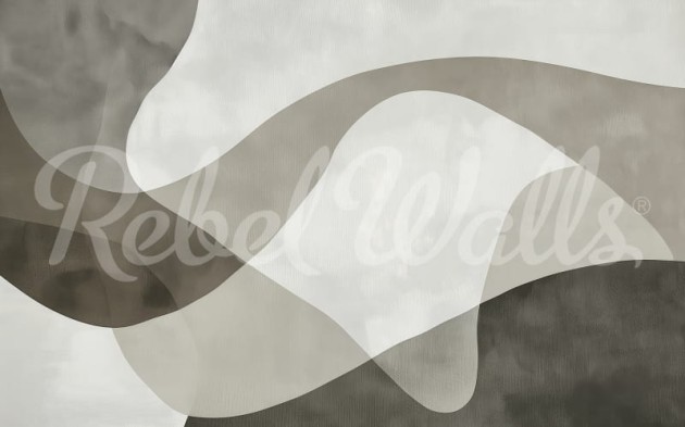 Rebel Walls R21271 Shutterstock Artistic Waves Gray - mural w abstrakcyjny wzór