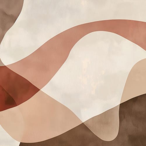 Rebel Walls R21272 Shutterstock Artistic Waves Rust - mural w abstrakcyjny wzór