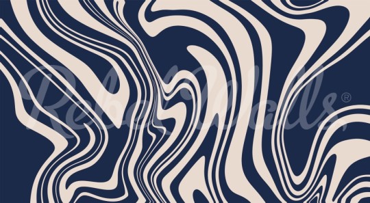 Rebel Walls R20660 Shutterstock Swirly Blue - mural w organiczne linie