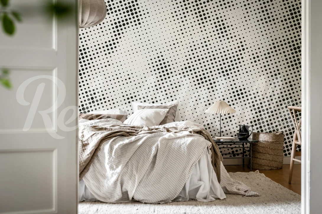 Rebel Walls R20399 Shutterstock Raster Black & White - mural w kropki