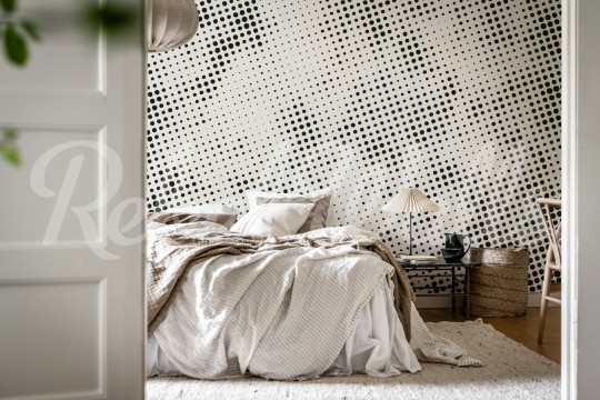 Rebel Walls R20399 Shutterstock Raster Black & White - mural w kropki