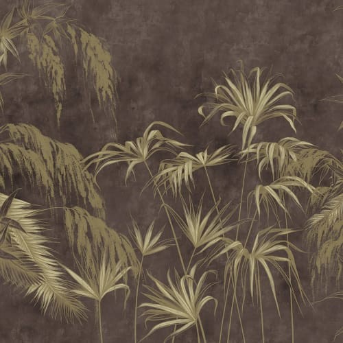 Rebel Walls R20084 Shutterstock Golden Jungle Dark - mural w egzotyczne rośliny
