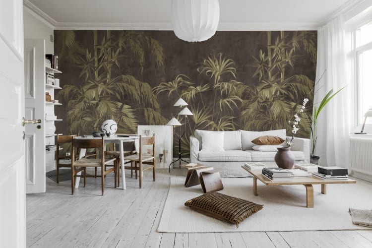 Rebel Walls R20084 Shutterstock Golden Jungle Dark - mural w egzotyczne rośliny