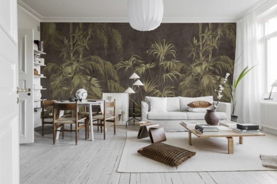 Rebel Walls R20084 Shutterstock Golden Jungle Dark - mural w egzotyczne rośliny