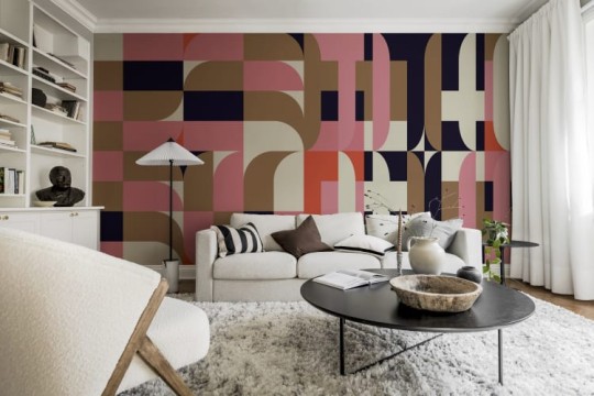 Rebel Walls R19796 Shutterstock Abstract Fun - mural w abstrakcyjny wzór retro