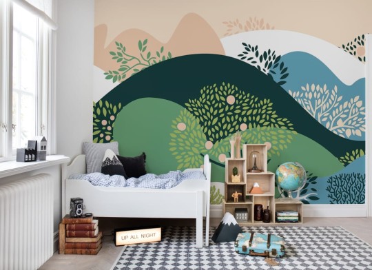 Rebel Walls R20265 Shutterstock Apple Garden Multi - mural w górzysty krajobraz