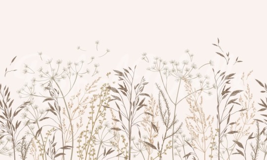 Rebel Walls R20271 Shutterstock Straw Meadow Beige - mural w polne rośliny