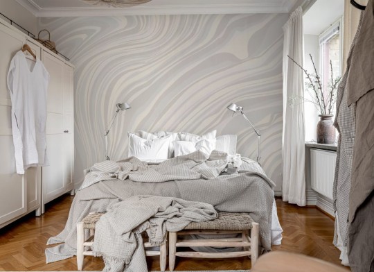 Rebel Walls R20269 Shutterstock Multi Layers White - mural w organiczne linie