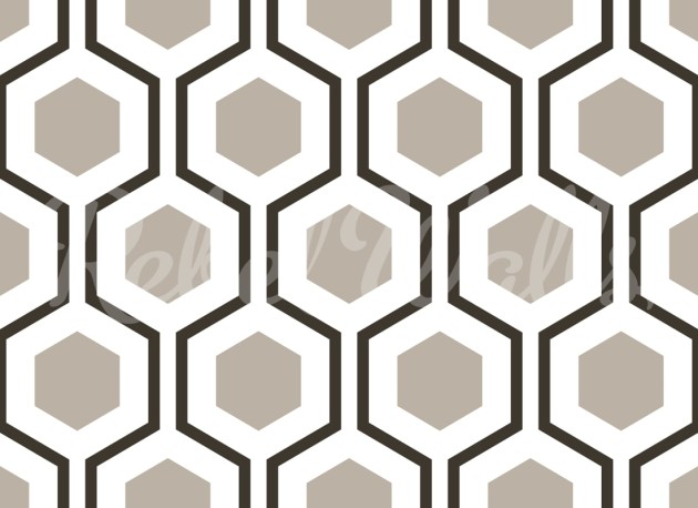 Rebel Walls R21561 Shutterstock Bold Hexagon Gray - mural w geometryczny wzór retro