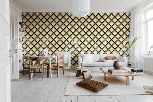 Rebel Walls R21566 Shutterstock Lattice Creme - mural w kratkę