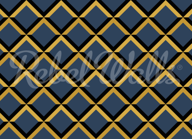 Rebel Walls R21567 Shutterstock Lattice Dark Blue - mural w kratkę