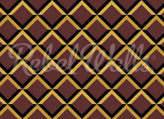 Rebel Walls R21569 Shutterstock Lattice Burgundy - mural w kratkę