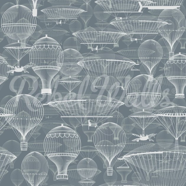 Rebel Walls R21553 Shutterstock Bon Voyage Blue - mural w balony