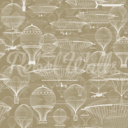 Rebel Walls R21554 Shutterstock Bon Voyage Beige - mural w balony