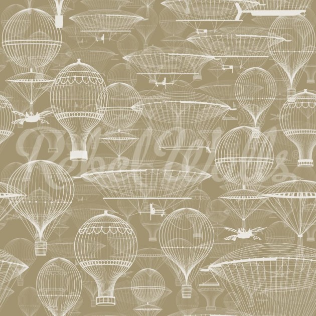 Rebel Walls R21554 Shutterstock Bon Voyage Beige - mural w balony
