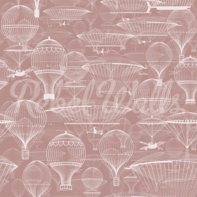 Rebel Walls R21555 Shutterstock Bon Voyage Pink - mural w balony