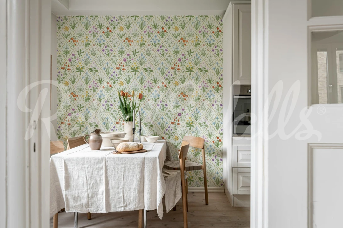 Rebel Walls R21489 Shutterstock Garden Charm Summer - mural w rośliny na płytkach