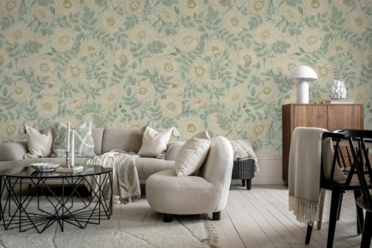 Rebel Walls R21482 Shutterstock Briar Bloom Pastel - mural w kwiaty i liście