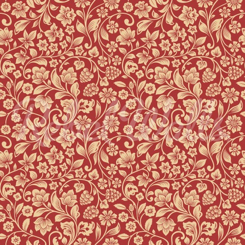 Rebel Walls R21399 Shutterstock Floral Opulence Red - mural w roślinne pnącza