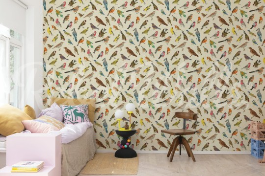 Rebel Walls R21389 Shutterstock Birdsong Bliss Multi - mural w ptaki