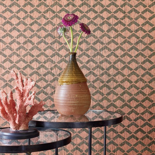 Anna French AT79113 Small Scale Cashiers Navy - tapeta strukturalna w geometryczny wzór