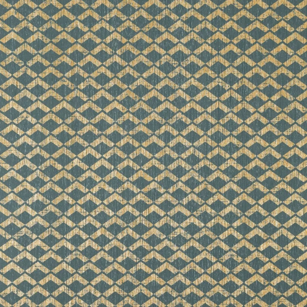 Anna French AT79114 Small Scale Cashiers Metallic Gold and Teal - tapeta strukturalna w geometryczny wzór