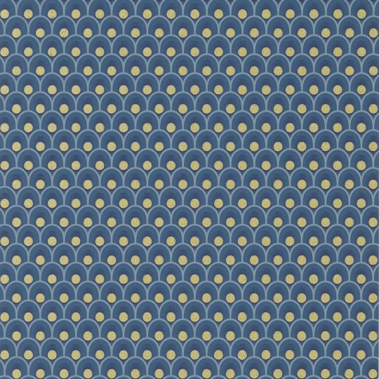 Anna French AT79156 Small Scale Spencer Metallic Gold on Navy - tapeta w łuki art deco
