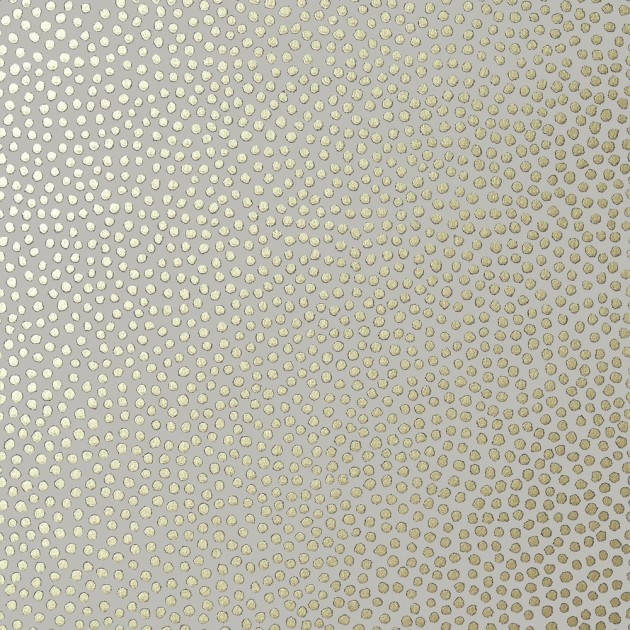 Anna French AT79164 Small Scale Davis Dot Metallic Gold on Pewter - tapeta w kropki