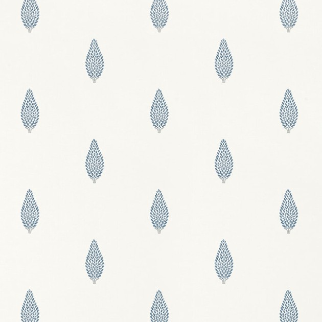 Anna French AT79184 Small Scale Manor Navy - tapeta w stylizowane drzewa cytrusowe