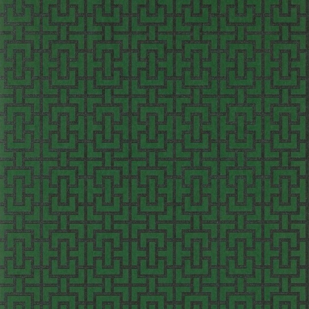 Anna French AT79123 Small Scale Bridle Emerald Green - tapeta w geometryczny wzór kratownicy