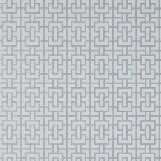 Anna French AT79118 Small Scale Bridle Soft Blue and Silver - tapeta w geometryczny wzór kratownicy