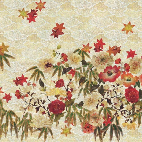 Elitis TP 287 01 Soleil levant Tendred silences - mural w kwiaty