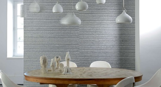 Elitis RM 887 02 Eclat – tapeta z muszli, włókien abaki i przędzy metalicznej